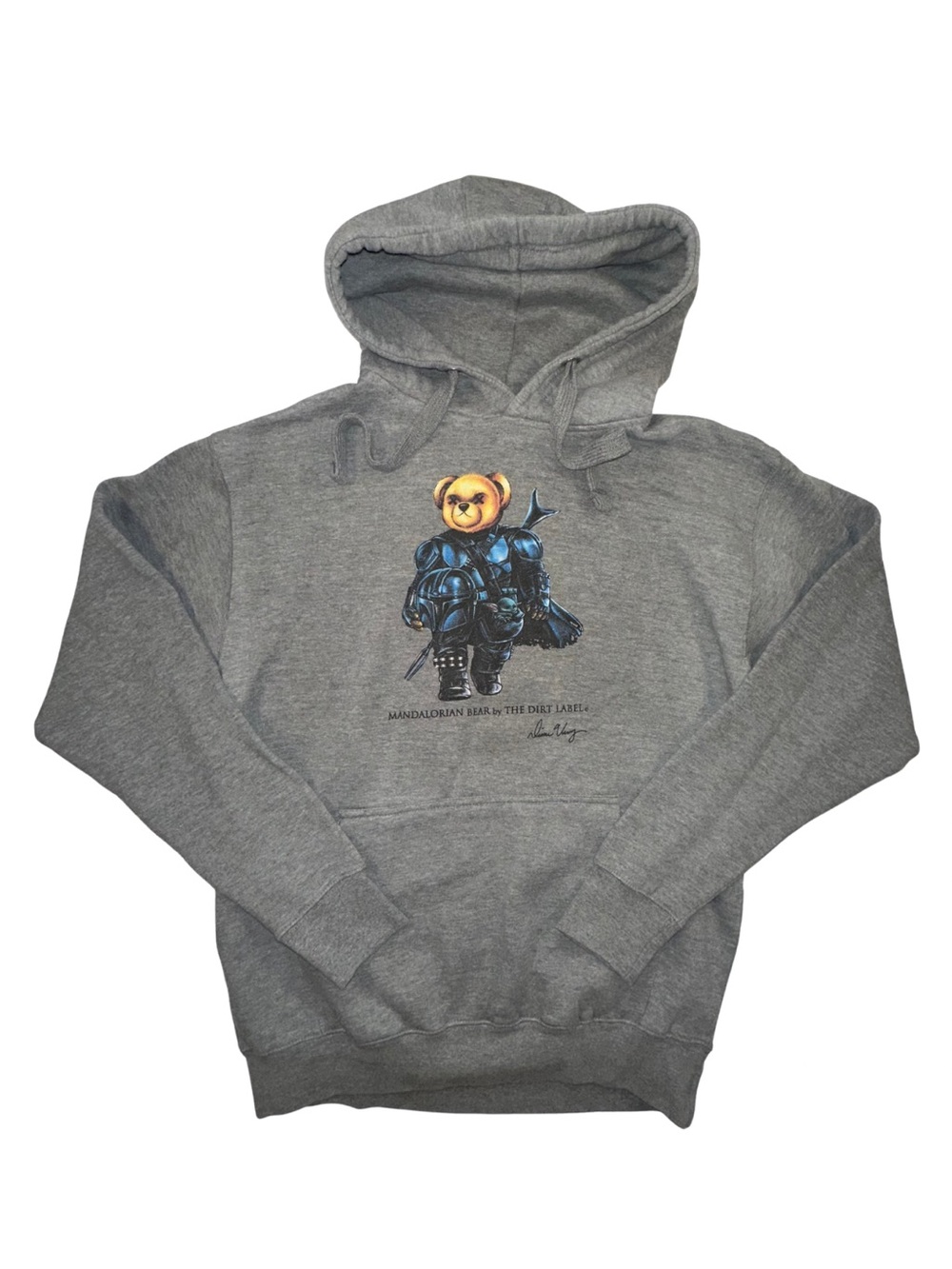 The Dirt Label Mando Bear Hoodie Men’s Medium Gray Made in USA